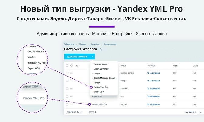 Выгрузка товаров в Яндекс и ВК (yml фид) для Битрикс описание возможностей 2