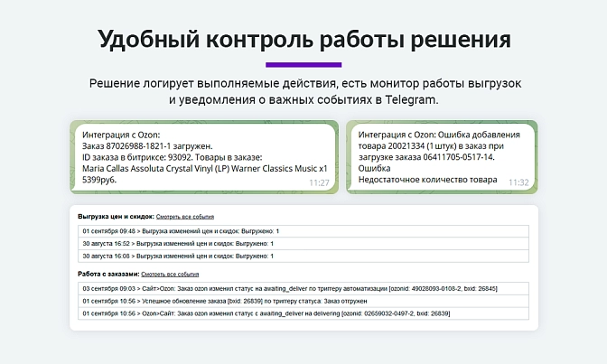 Интеграция с Ozon для Битрикс описание возможностей 7