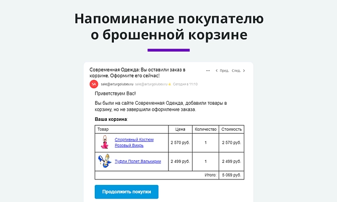 Ловец брошенных корзин для Битрикс описание возможностей 2