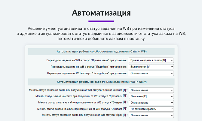 Интеграция с Wildberries по API для Битрикс описание возможностей 7