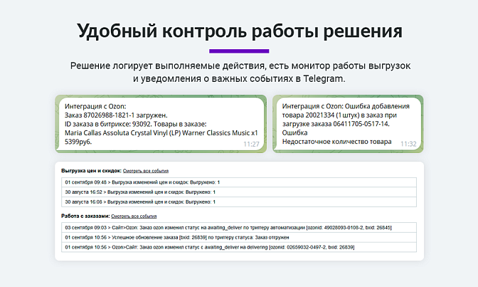 Интеграция с Ozon по API для Битрикс описание возможностей 7