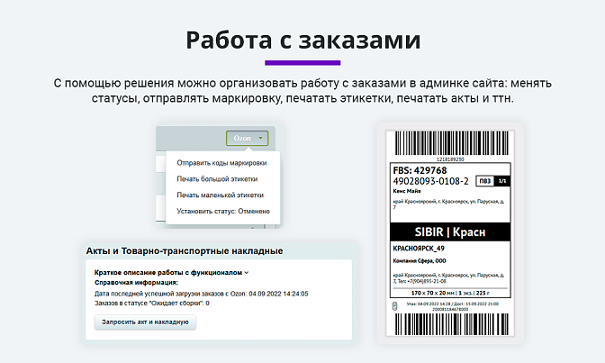 Интеграция с Ozon по API для Битрикс описание возможностей 5